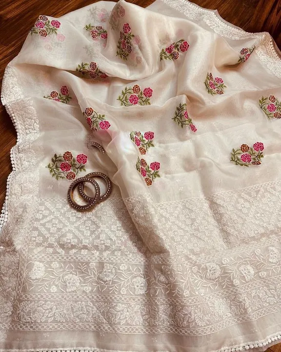 Fresh arrivals💕💕💕💕

Pure organza saree with beautiful lucknowi embroidery all over saree with  c uploaded by business on 12/7/2023