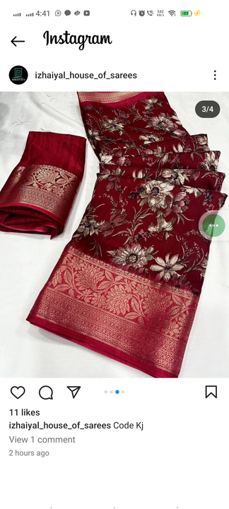Post image I want 1 pieces of Saree at a total order value of 1000. I am looking for This type of sarees any available whatsup me -8870651313. Please send me price if you have this available.