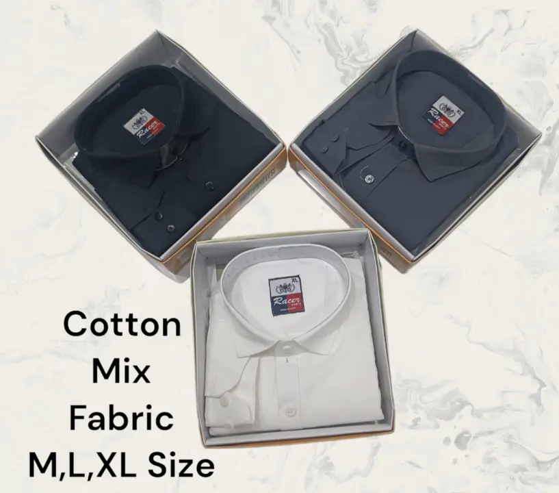 🏁🏁RACER PLUS🏁🏁(SUB BRAND OF 1KKA) EXCLUSIVE COTTON BLEND SOLID BOX PACK SHIRTS FOR MENS uploaded by Kushal Jeans, Indore on 12/7/2023