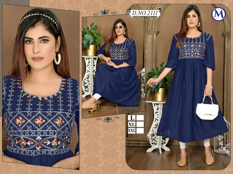 Embroidery Long Kurti uploaded by business on 12/7/2023