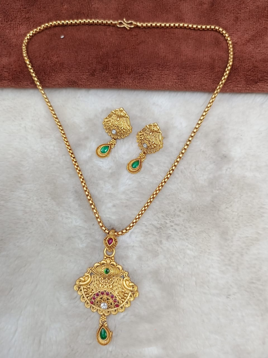 Antique Copper Chain Pendant Set ( Rajwadi Polish ) uploaded by MERU CREATION on 12/7/2023