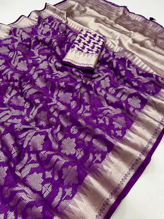 *New arrivals 🎊*

*Catlog :- Heritage Five*

*Pure & soft Brasoo viscose weaving saree with allover uploaded by business on 12/7/2023