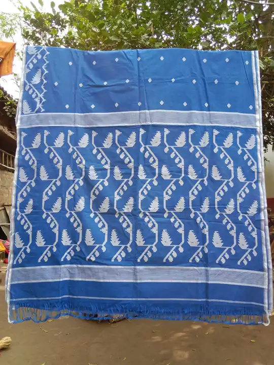 Cotton Handloom Jamdani saree with blouse piece  uploaded by business on 12/7/2023