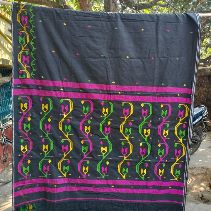 Cotton Handloom Jamdani saree with blouse piece  uploaded by business on 12/7/2023