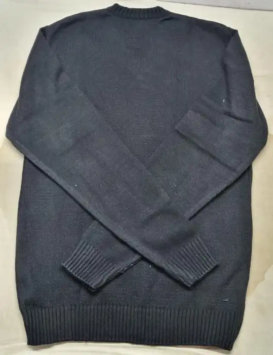 Black coloured v neck sweater  uploaded by JVG knitwears on 12/7/2023