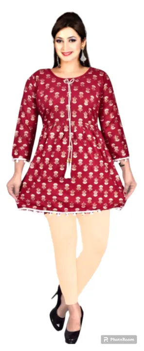 👆🏻👆🏻👆🏻

Style : Tunik Printed Kurti with designer print 

Fabric: Rayon Print 

Size: L or XL
 uploaded by business on 12/7/2023