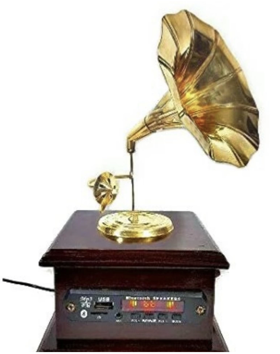 gramophone brass home decor uploaded by business on 12/7/2023