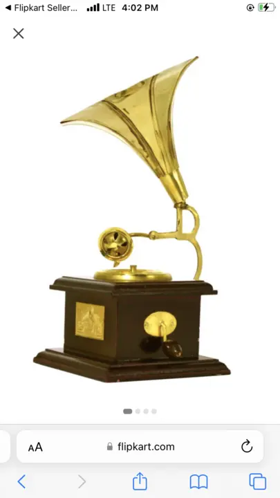 gramophone brass home decor uploaded by Mid Century on 12/7/2023