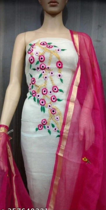 Kota doria embroidery work suit  uploaded by Ansari Handloom on 12/8/2023