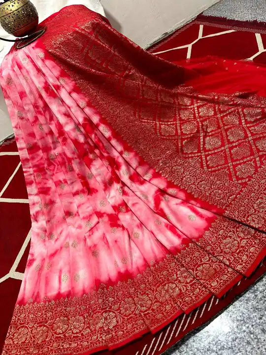 Semi Georgette katan silk saree uploaded by business on 12/8/2023