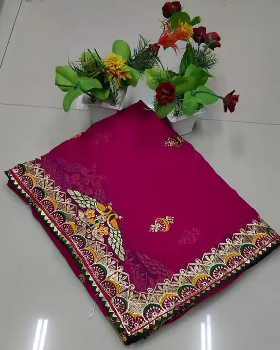 *Catalogue- DILWALI*  🔥Fabric:- jour get silk  saree with  multy c pallu work   🔥 Work:- multy fig uploaded by Marwadi Businessmen on 12/8/2023