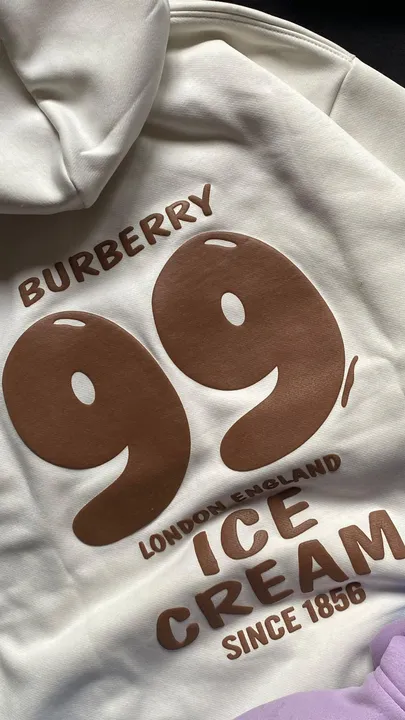 Cotton heavy Burberry ice cream hoodie  uploaded by kanishk fashions on 12/8/2023