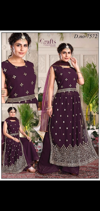 Heavy nayra cut 3 pcs sets kurti top palazzo one pcs gowns belselvess sharara gharara sets evening g uploaded by Radha Creation , Maira sales for Readymade items on 12/8/2023