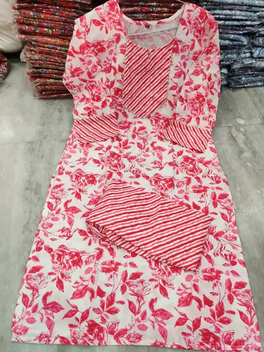 Cotton kurti pant sets  uploaded by Shree Shyam Fashion on 12/9/2023