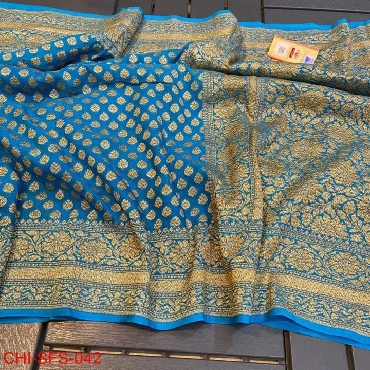 Semi georget saree  uploaded by Alim fabrics on 12/9/2023