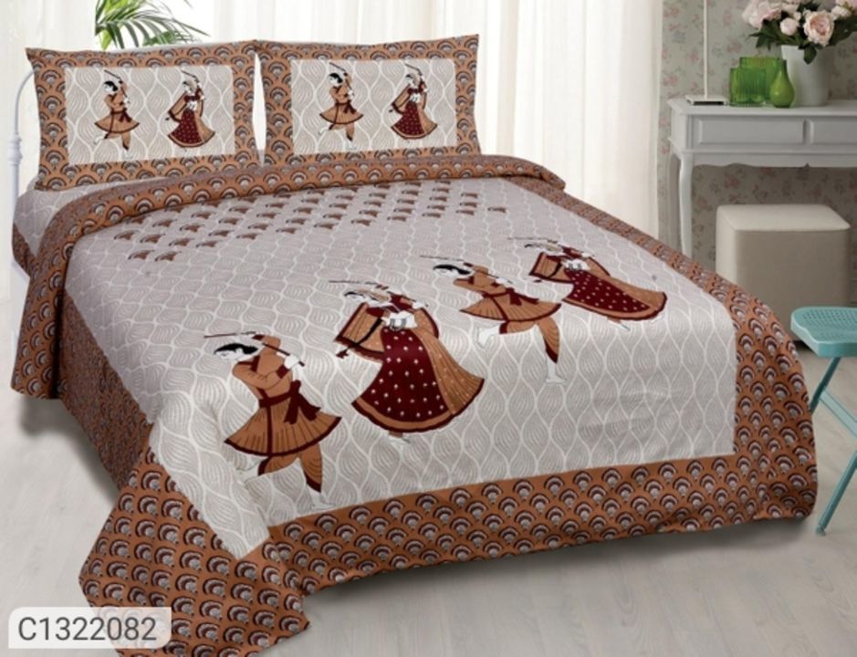 Jaipuri printed cotton double bedsets uploaded by business on 3/24/2021