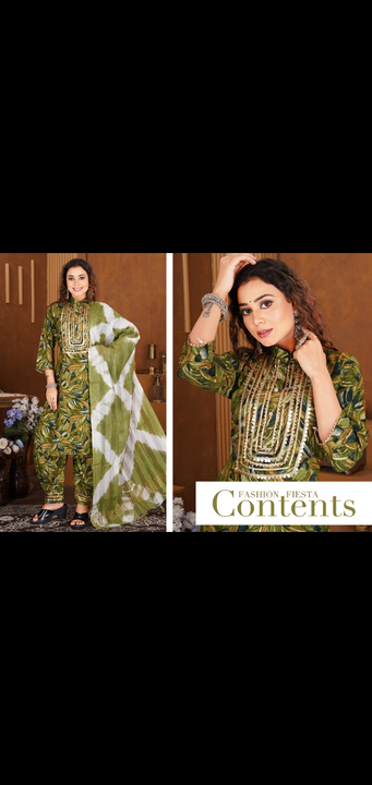 3 pcs fancy printed embroidery new style pant kurti with dupatta sets  uploaded by Radha Creation , Maira sales for Readymade items on 12/9/2023