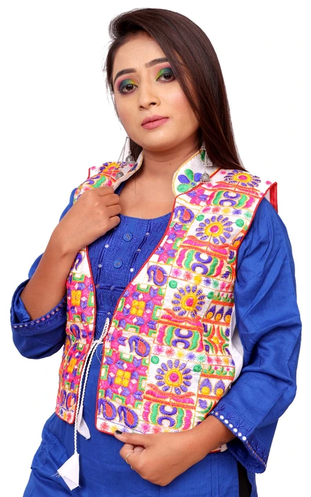 Women's embroidered jacket within just 85 rs uploaded by Gayatri textile and embroidery work on 12/9/2023