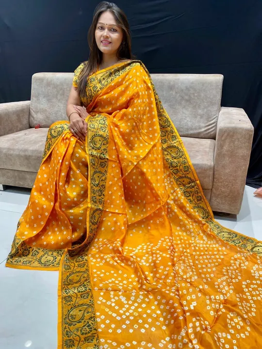 *🛍Price:- 850+$ NEW RATE😍

*New Bandhani Saree*

* -Kaveri dani 

🔥Fabric:- Art Silk With Zari Wa uploaded by Divya Fashion on 12/10/2023