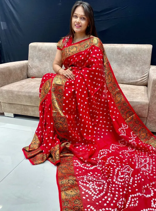 *🛍Price:- 850+$ NEW RATE😍

*New Bandhani Saree*

* -Kaveri dani 

🔥Fabric:- Art Silk With Zari Wa uploaded by Divya Fashion on 12/10/2023