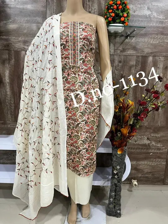 Cotton dupatta work suit uploaded by business on 12/10/2023