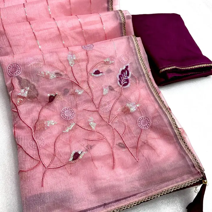 Organza saree uploaded by business on 12/10/2023