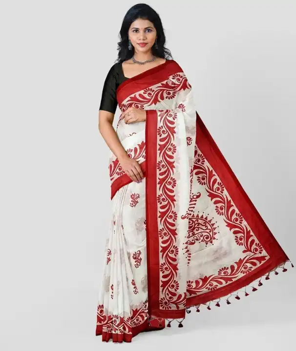 Khadi cotton printed saree  uploaded by Santipur saree on 12/10/2023