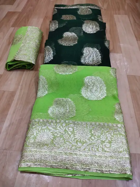 Pure jorjat fabric zari saree uploaded by All in one collection on 12/10/2023
