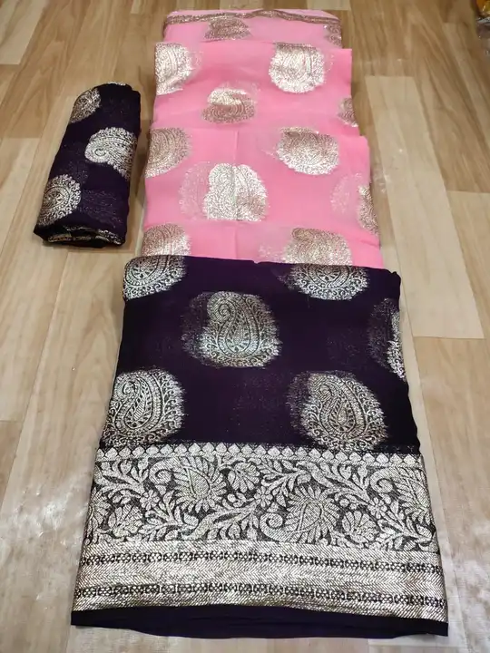 Pure jorjat fabric zari saree uploaded by All in one collection on 12/10/2023