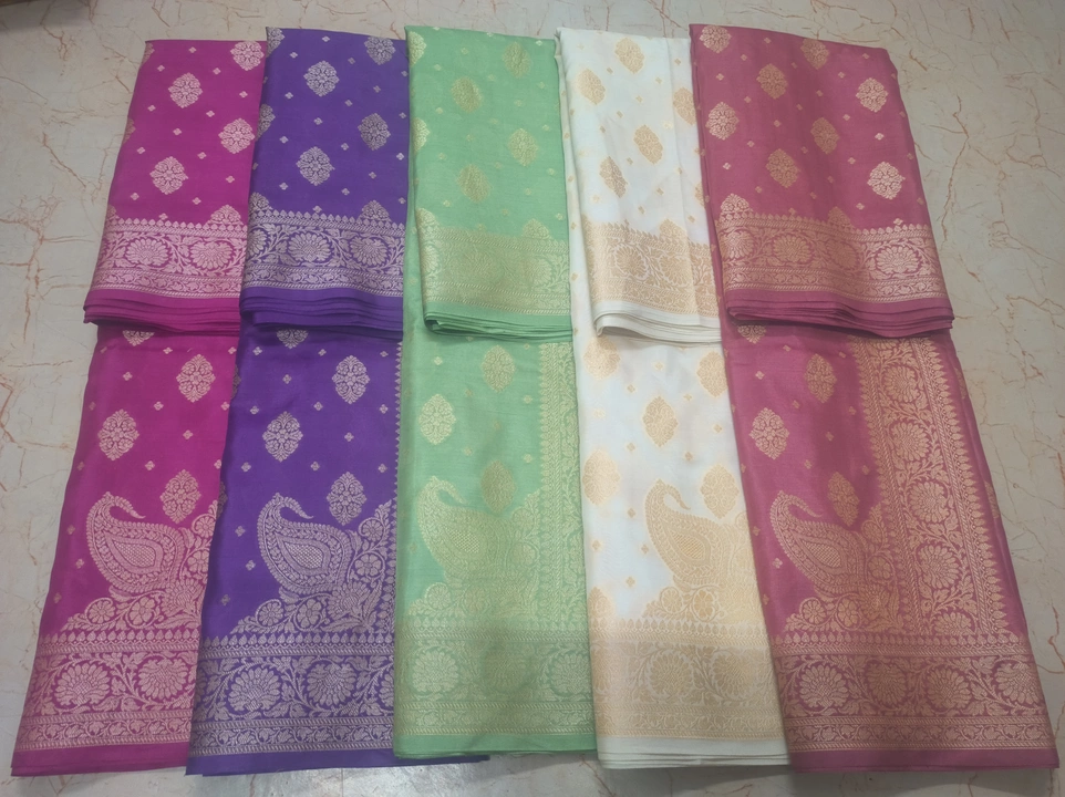 Banarasi khaddi chiffon pure silk sarees contact now 7905150641 uploaded by business on 12/11/2023