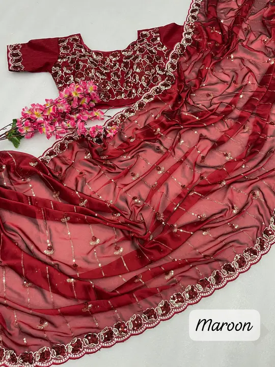 *Beautiful Trending Dual Sequence Work Saree*  *Fabric*:- *Two Tone Rangoli Silk Saree With Beautifu uploaded by Marwadi Businessmen on 12/11/2023