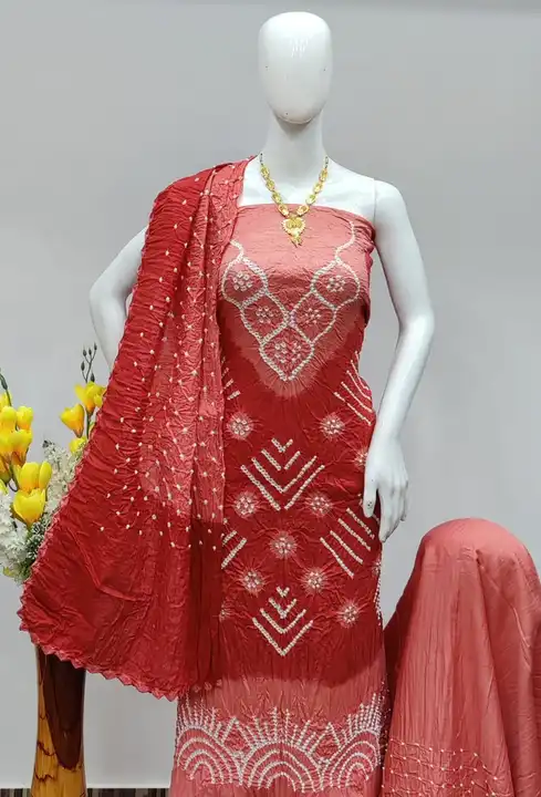 Bandhani dress material  uploaded by PULSE_HANDICRAFTS on 12/11/2023