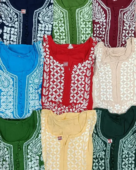 Kurti 
Fabric reyon
Length 44
Size 38 to 42
Ghss patti work
Mix design. Mob no . 8318704348.. uploaded by Msk chikan udyog on 12/12/2023