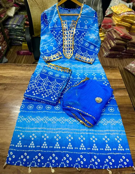 Bandhani printed kurta pant and dupatta set  uploaded by Aleexa Outlet on 12/12/2023
