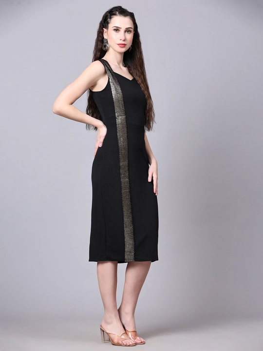 Black Sweetheart Neck Stylish Cotton Lycra Bodycon Dress uploaded by VAIDEHI SUPER STORE VAIDEHI SUPER STORE on 12/12/2023