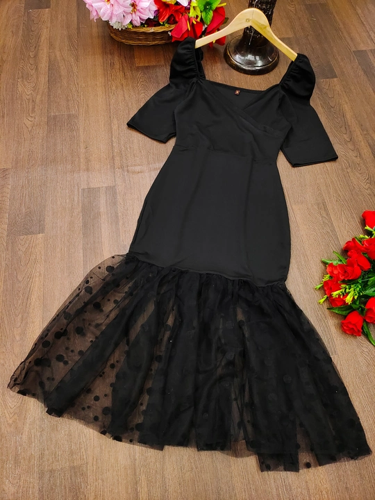 Tiered Dress with Tulle Bottom uploaded by VAIDEHI SUPER STORE VAIDEHI SUPER STORE on 12/12/2023