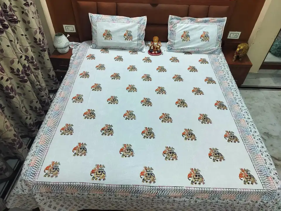Hand block print bedsheet  uploaded by business on 12/12/2023
