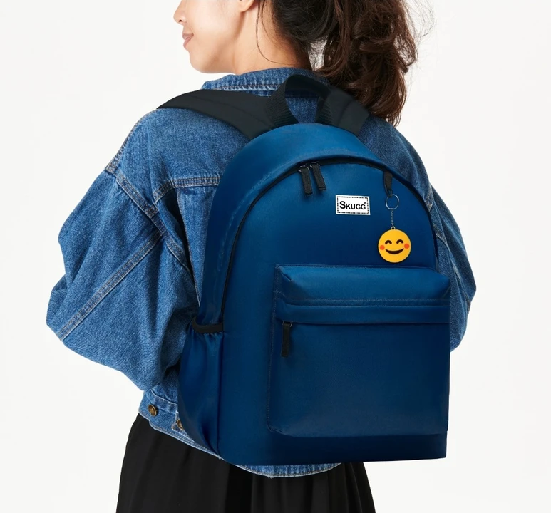 Plain blue  laptop backpack uploaded by business on 12/12/2023