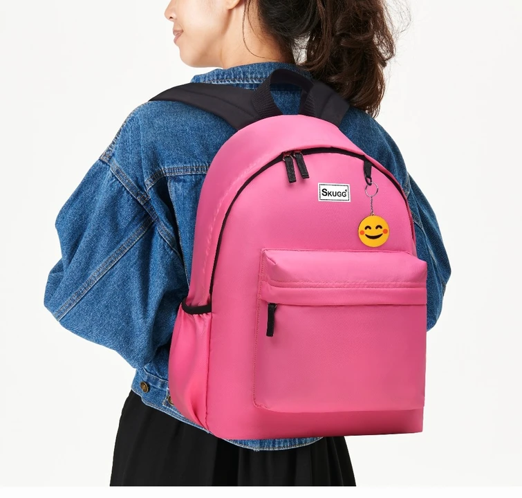 Plain pink laptop backpack uploaded by business on 12/12/2023