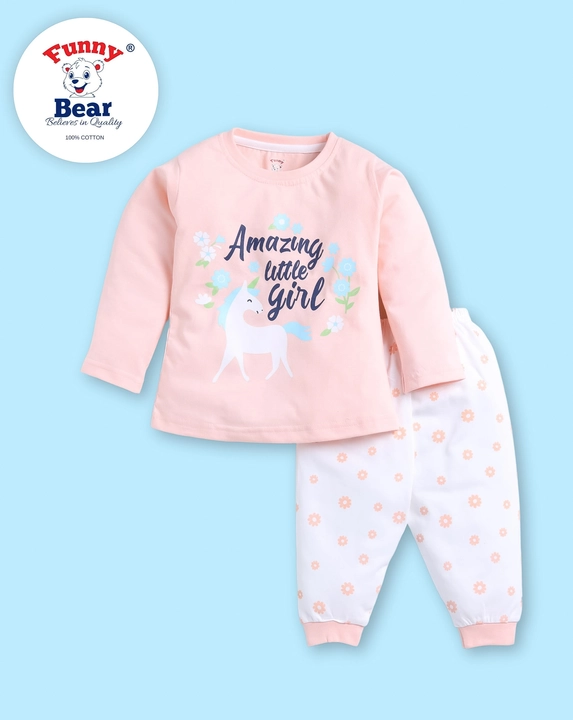 Funny Bear Baby Girl Clothing Sets | Funny Bear Kids Clothes Manufacturer  uploaded by Priya Hosiery  on 12/12/2023