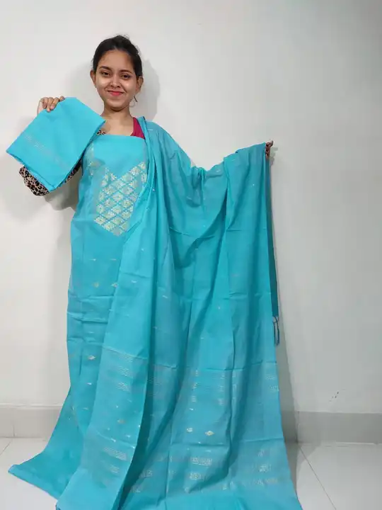 Pure cotton jamdani Churidar handloom work  uploaded by business on 12/12/2023