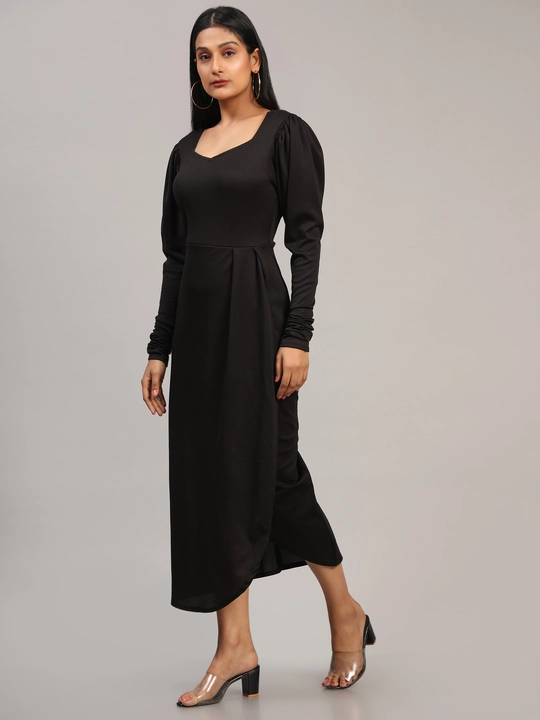 Black Designer Cotton Lycra Boat Neck Women's Regular Fit Dress uploaded by VAIDEHI SUPER STORE VAIDEHI SUPER STORE on 12/13/2023