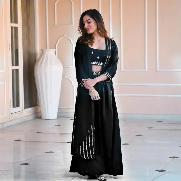 Sharara koti with top  uploaded by Maa Karni Fashion on 12/13/2023