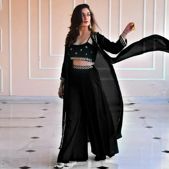 Sharara koti with top  uploaded by Maa Karni Fashion on 12/13/2023