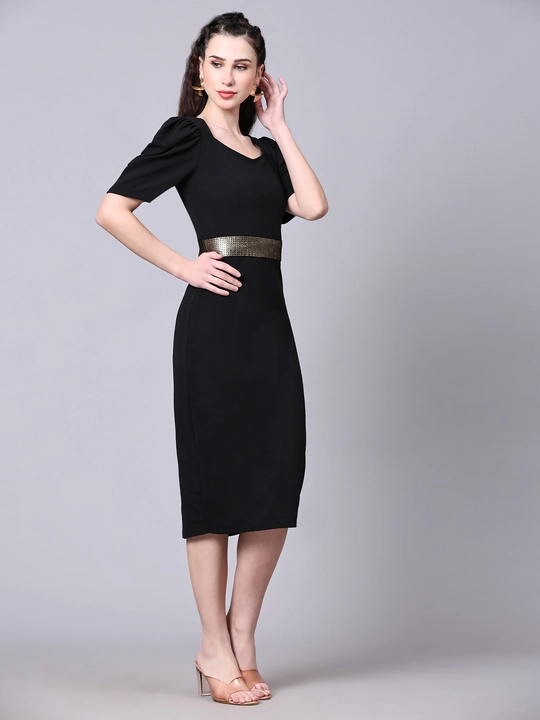 Black Sequence Belt Midi Bodycon Dress uploaded by VAIDEHI SUPER STORE VAIDEHI SUPER STORE on 12/13/2023