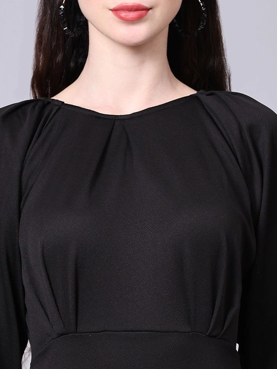 Black Coloured Premium Cotton Lycra Round Neck Full Sleeves Women Party wear Western Dress uploaded by VAIDEHI SUPER STORE VAIDEHI SUPER STORE on 12/13/2023