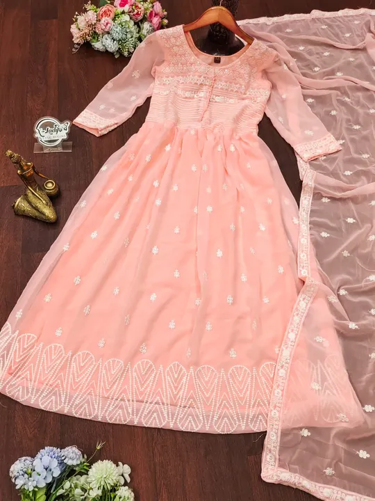 *Launching Chikankari gown with dupatta*

*Beautiful peach 🍑 Colors*
🌸🌸🌸🌸🌸🌸🌸🌸
*Exclusive co uploaded by business on 12/13/2023