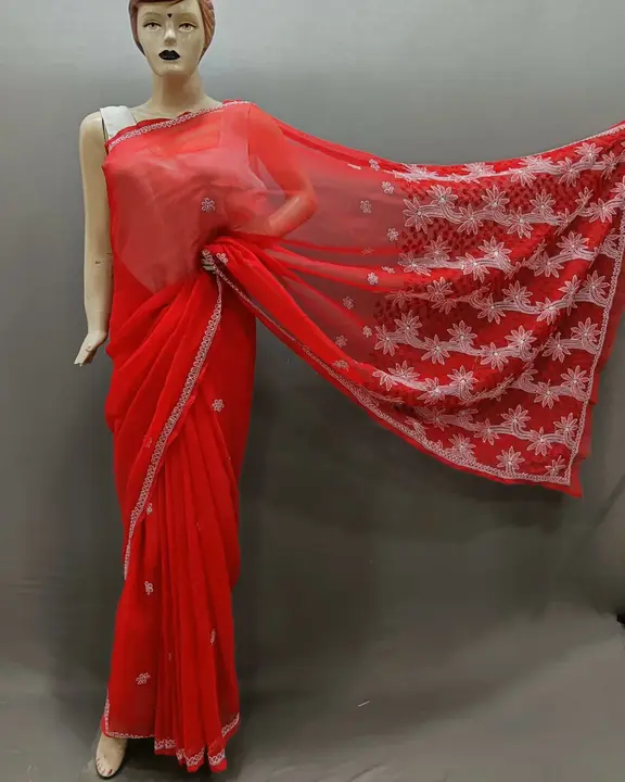 Saree
Fabric georgette
Length 6.5 metar
With blause
Border palla work
Multi thread. Mobno.8318704348 uploaded by Msk chikan udyog on 12/13/2023