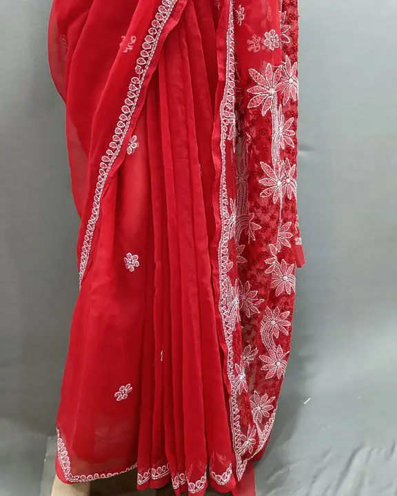 Saree
Fabric georgette
Length 6.5 metar
With blause
Border palla work
Multi thread. Mobno.8318704348 uploaded by Msk chikan udyog on 12/13/2023