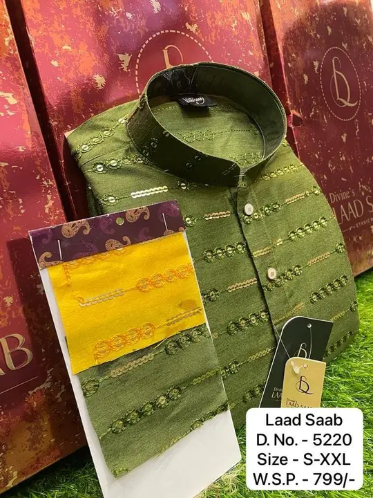 🫅🫅 LAAD SAHAB 🫅🫅KURTA PYAJAMA SET FOR MEN BOX PACK uploaded by Kushal Jeans, Indore on 12/13/2023